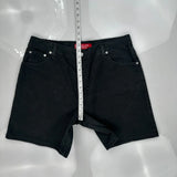 Levis Denim Shorts - 34W US 10 Black Cotton
