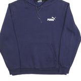 PUMA Mens Navy Hoodie M Cotton Blend Pullover Sports Casual Sweatshirt