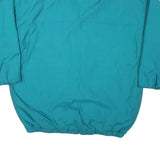 Womens Blue Nylon Button Jacket L Plain Casual Outerwear