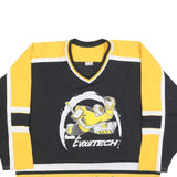 CCM Mens Black & Yellow École Evolutech Graphic T-Shirt XL Long Sleeve V-Neck