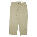 NAUTICA Mens Relaxed Beige Cotton Blend Zip Trousers W38 L32 Casual Classic