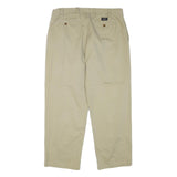 NAUTICA Mens Relaxed Beige Cotton Blend Zip Trousers W38 L32 Casual Classic