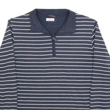 KINGFIELD Mens Blue & White Patterned Cotton Blend Jumper Half Zip Crew Neck M