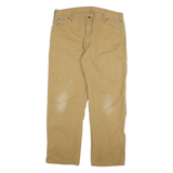 DICKIES Mens Jeans Beige Relaxed Straight Denim W38 L30 Toggle Closure Workwear