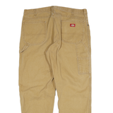 DICKIES Mens Jeans Beige Relaxed Straight Denim W38 L30 Toggle Closure Workwear