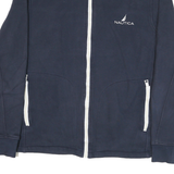 NAUTICA Mens Navy Zip Jacket L Cotton Blend Casual Lightweight Warm
