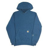 CARHARTT Mens Blue Pullover Hoodie S Logo Print Casual Comfort