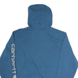 CARHARTT Mens Blue Pullover Hoodie S Logo Print Casual Comfort