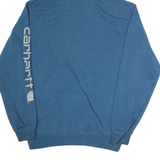 CARHARTT Mens Blue Pullover Hoodie S Logo Print Casual Comfort