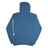CARHARTT Mens Blue Pullover Hoodie S Logo Print Casual Comfort
