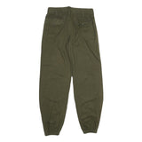 Womens Cotton Blend Button Regular Fit Trousers W30 L31 Olive Green Casual
