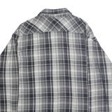 WRANGLER Mens Grey & Black Plaid Shirt 2XL Cotton Casual Long Sleeve Button