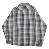 WRANGLER Mens Grey & Black Plaid Shirt 2XL Cotton Casual Long Sleeve Button