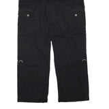 LEE Mens Black Cotton Blend Relaxed Straight Trousers W32 L30 Cargo Pockets Zip