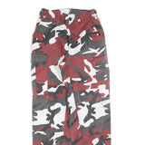 Womens Cotton Regular Fit Cargo Trousers W25 L30 Red Grey White Camouflage