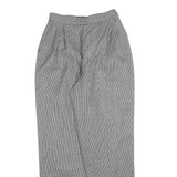 LADY BOWDEN Womens Wool Blend Regular Straight Trousers W26 L30 Black & White