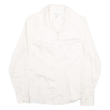 BANANA REPUBLIC Womens White Shirt UK 4 Cotton Blend Button Collar Long Sleeve