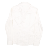 BANANA REPUBLIC Womens White Shirt UK 4 Cotton Blend Button Collar Long Sleeve