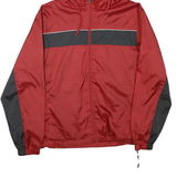 STARTER Mens Red & Black Zip Hooded Jacket L Polyester Blend Sports Casual