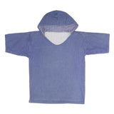 Womens Blue Hooded Pullover Hoodie S Cotton Blend Relaxed Fit Casual Style