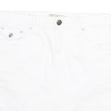 EARL JEAN Womens White Cotton Blend Mini Denim Plain Skirt M Casual Stylish