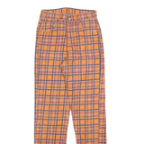 TOP IN Womens Cotton Blend Orange & Purple Tartan Slim Straight Trousers W26 L32