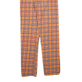 TOP IN Womens Cotton Blend Orange & Purple Tartan Slim Straight Trousers W26 L32
