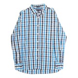TOMMY HILFIGER Mens Blue & White Check Shirt S Button-Down Long Sleeve Casual