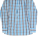 TOMMY HILFIGER Mens Blue & White Check Shirt S Button-Down Long Sleeve Casual