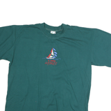 COSTA DAOURES Mens Green XL Cotton Graphic T-Shirt Crew Neck Short Sleeve