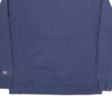 CHAMPION Mens Blue Crew Neck L Sweatshirt Cotton Blend Pullover Logo