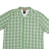 THE NORTH FACE Mens Green & White Check Shirt L Lightweight Cotton Casual