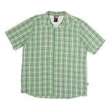 THE NORTH FACE Mens Green & White Check Shirt L Lightweight Cotton Casual