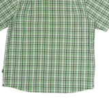 THE NORTH FACE Mens Green & White Check Shirt L Lightweight Cotton Casual