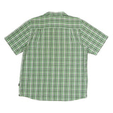 THE NORTH FACE Mens Green & White Check Shirt L Lightweight Cotton Casual