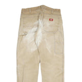 DICKIES Mens Cotton Blend Beige Regular Fit Straight Leg Trousers W34 L32