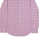 RALPH LAUREN Mens Pink & Blue Check Shirt XS Button-Down Collar Long Sleeve