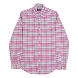 RALPH LAUREN Mens Pink & Blue Check Shirt XS Button-Down Collar Long Sleeve