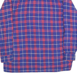 Mens Blue & Red Check Cotton Shirt M Long Sleeve Casual Classic Button Collar