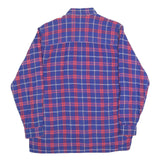 Mens Blue & Red Check Cotton Shirt M Long Sleeve Casual Classic Button Collar