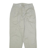 Womens Cotton Beige Regular Fit Straight Leg Trousers W28 L32 Classic Comfort