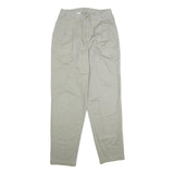 Womens Cotton Beige Regular Fit Straight Leg Trousers W28 L32 Classic Comfort