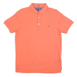TOMMY HILFIGER Mens Orange Polo Shirt Short Sleeve M Cotton Blend Casual