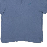 TOMMY HILFIGER Mens Blue Short Sleeve Plain Polo Shirt M Cotton Blend