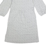 BODEN Womens Grey Cotton Day Dress Polka Dot Long Sleeve UK 10 Casual