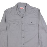 WRANGLER Mens Grey Plain Shirt M Long Sleeve Cotton Casual Workwear