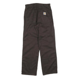 CARHARTT Mens Cotton Blend Brown Regular Fit Straight Trousers W29 L32 Workwear
