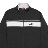 PUMA Mens Black & White Zip Jacket 2XL Polyester Sportswear Classic Fit