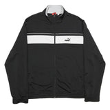 PUMA Mens Black & White Zip Jacket 2XL Polyester Sportswear Classic Fit