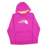 THE NORTH FACE Womens Pink & Peach Hoodie L Logo Print Pullover